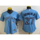 Women's Toronto Blue Jays #27 Vladimir Guerrero Jr Light Blue Cool Base Jersey