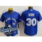 Women's Toronto Blue Jays #30 Alejandro Kirk Blue 2025 World Series Cool Base Jersey
