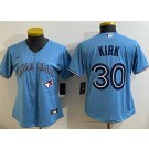 Women's Toronto Blue Jays #30 Alejandro Kirk Light Blue Cool Base Jersey