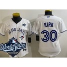 Women's Toronto Blue Jays #30 Alejandro Kirk White 2025 World Series Cool Base Jersey