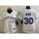Women's Toronto Blue Jays #30 Alejandro Kirk White Cool Base Jersey