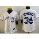 Women's Toronto Blue Jays #36 Davis Schneider White Cool Base Jersey