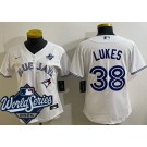 Women's Toronto Blue Jays #38 Nathan Lukes White 2025 World Series Cool Base Jersey