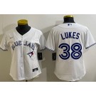Women's Toronto Blue Jays #38 Nathan Lukes White Cool Base Jersey