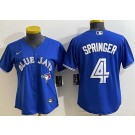Women's Toronto Blue Jays #4 George Springer Blue Cool Base Jersey