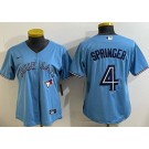 Women's Toronto Blue Jays #4 George Springer Light Blue Cool Base Jersey