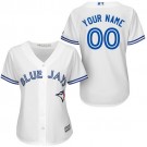Women's Toronto Blue Jays Customized White Cool Base Jersey