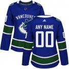 Women's Vancouver Canucks Customized Blue Authentic Jersey