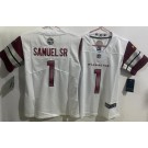 Women's Washington Commanders #1 Deebo Samuel Sr Limited White Vapor Jersey