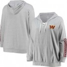 Women's Washington Commanders Gray Lace Up Pullover Hoodie