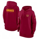 Women's Washington Commanders Red Sideline Club Fleece Pullover Hoodie