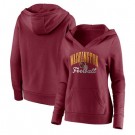 Women's Washington Football Team Red Victory Script V Neck Pullover Hoodie