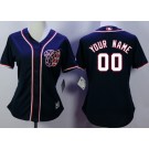 Women's Washington Nationals Customized Navy Blue Cool Base Jersey