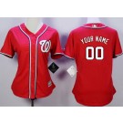 Women's Washington Nationals Customized Red Cool Base Jersey