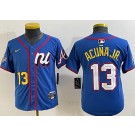 Youth Atlanta Braves #13 Ronald Acuna Jr Blue 2025 All Star Limited Jersey