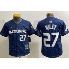 Youth Atlanta Braves #27 Austin Riley Navy 2023 All Star Cool Base Jersey