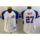 Youth Atlanta Braves #27 Austin Riley White 2023 City Cool Base Jersey