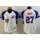 Youth Atlanta Braves #27 Austin Riley White 2023 City Player Number Cool Base Jersey