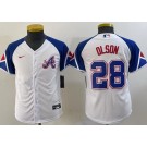 Youth Atlanta Braves #28 Matt Olson White 2013 City Cool Base Jersey