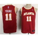 Youth Atlanta Hawks #11 Trae Young Red Icon Sponsor Swingman Jersey