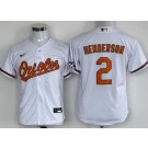 Youth Baltimore Orioles #2 Gunnar Henderson White Cool Base Jersey