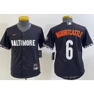 Youth Baltimore Orioles #6 Ryan Mountcastle Black 2023 City Connect Cool Base Jersey