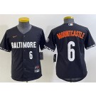 Youth Baltimore Orioles #6 Ryan Mountcastle Black 2023 City Connect Player Number Cool Base Jersey