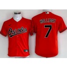 Youth Baltimore Orioles #7 Jackson Holliday Orange Cool Base Jersey