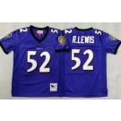 Youth Baltimore Ravens #52 Ray Lewis Purple Throwback Jersey