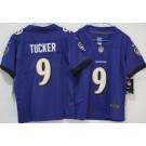 Youth Baltimore Ravens #9 Justin Tucker Limited Purple Vapor Jersey