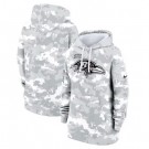 Youth Baltimore Ravens Arctic Camo 2024 Salute to Service Club Fleece Pullover Hoodie