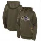 Youth Baltimore Ravens Olive 2022 Salute To Service Performance Pullover Hoodie