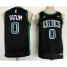 Youth Boston Celtics #0 Jayson Tatum Black Statement Icon Sponsor Swingman Jersey