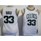 Youth Boston Celtics #33 Larry Bird White Throwback Swingman Jersey