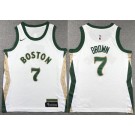 Youth Boston Celtics #7 Jaylen Brown Cream 2023 City Icon Swingman Jersey