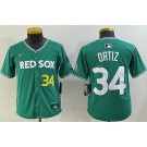 Youth Boston Red Sox #34 David Ortiz Green 2025 City Connect Player Name Limited Jersey
