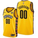 Youth Brooklyn Nets Customized Yellow 2021 City Stitched Swingman Jersey