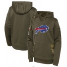 Youth Buffalo Bills Olive 2022 Salute To Service Performance Pullover Hoodie