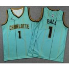 Youth Charlotte Hornets #1 Lamelo Ball Green 224 City Swingman Jersey