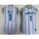 Youth Charlotte Hornets #1 Lamelo Ball White Icon Sponsor Swingman Jersey