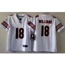 Youth Chicago Bears #18 Caleb Williams Limited White Vapor Jersey