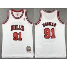 Youth Chicago Bulls #91 Dennis Rodman White 1997 Throwback Swingman Jersey
