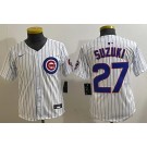 Youth Chicago Cubs #27 Seiya Suzuki White Limited Jersey