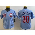 Youth Chicago Cubs #30 Kyle Tucker Baby Blue Limited Jersey