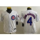 Youth Chicago Cubs #4 Pete Crow Armstrong White Limited Jersey