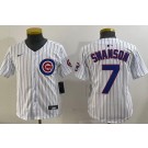 Youth Chicago Cubs #7 Dansby Swanson White Limited Jersey