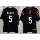 Youth Cincinnati Bengals #5 Tee Higgins Limited Black Vapor Jersey