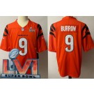 Youth Cincinnati Bengals #9 Joe Burrow Limited Orange 2022 Super Bowl LVI Bound Vapor Jersey