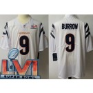 Youth Cincinnati Bengals #9 Joe Burrow Limited White 2022 Super Bowl LVI Bound Vapor Jersey