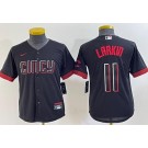 Youth Cincinnati Reds #11 Barry Larkin Black 2023 City Cool Base Jersey